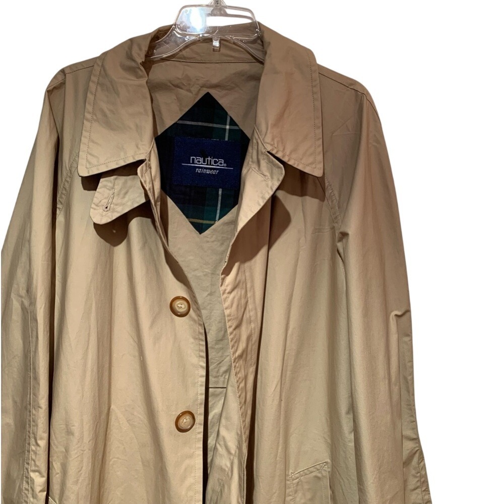 NÁUTICA. Rainwear. Vintage Trench Coat. 100% Cotton. Full Length .L.